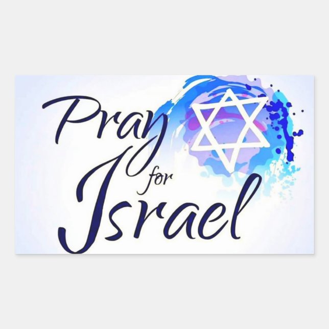 Sticker Rectangulaire Prière-pour-Israël_ (Devant)