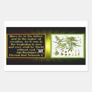 Sticker Rectangulaire Prière Rasta récitée avant la cérémonie de tabagis