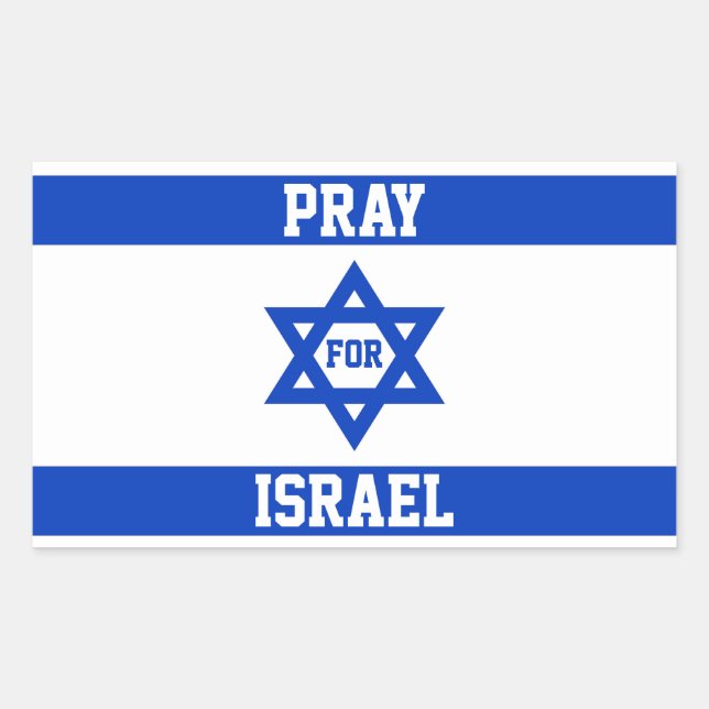 Sticker Rectangulaire Priez pour Israël (Devant)