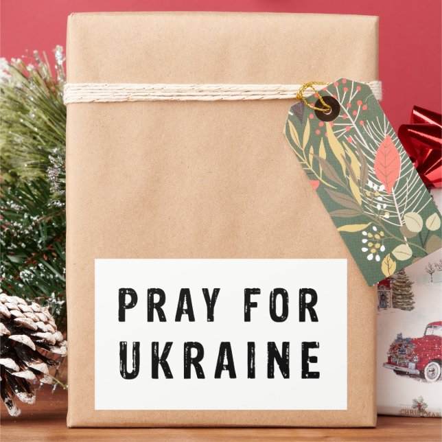 Sticker Rectangulaire Priez pour l'Ukraine (vacances)