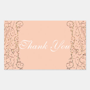 Sticker Rectangulaire Princesse de Conte de Fées Château Royal Or Pêche