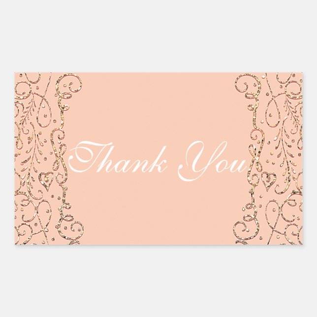 Sticker Rectangulaire Princesse de Conte de Fées Château Royal Or Pêche  (Devant)