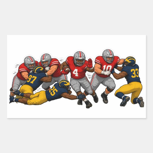 Sticker Rectangulaire Principaux rivaux de football (Devant)