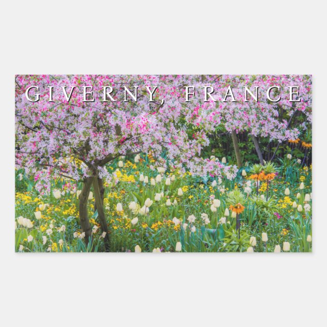 Sticker Rectangulaire Printemps dans le jardin de Claude Monet (Devant)