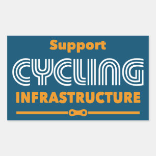 Sticker Rectangulaire Prise en charge de l'infrastructure cyclable