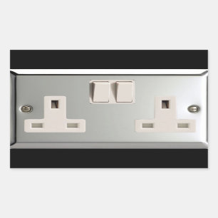 Sticker Rectangulaire Prise USB AC BS 1363 [British Standard]