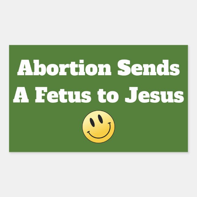 Sticker Rectangulaire Pro Choice Abortion Jésus Fetus Droit de reproduct (Devant)