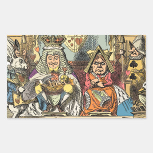 Sticker Rectangulaire Procès d'Alice du Valet de Cœur Vintage