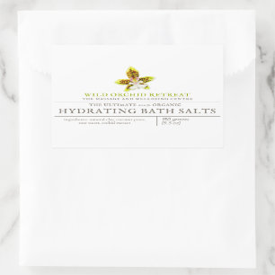 Sticker Rectangulaire Produit de beauté verdure orchidée aquarelle art