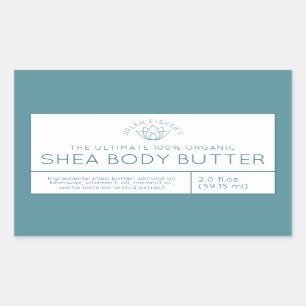 Sticker Rectangulaire Produits de beauté ingrédients turquoise blanc lot