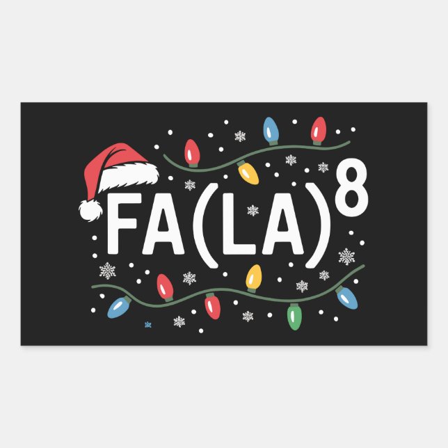 Sticker Rectangulaire Prof de maths drôle de Noël Santa Fa La (LA)8  (Devant)