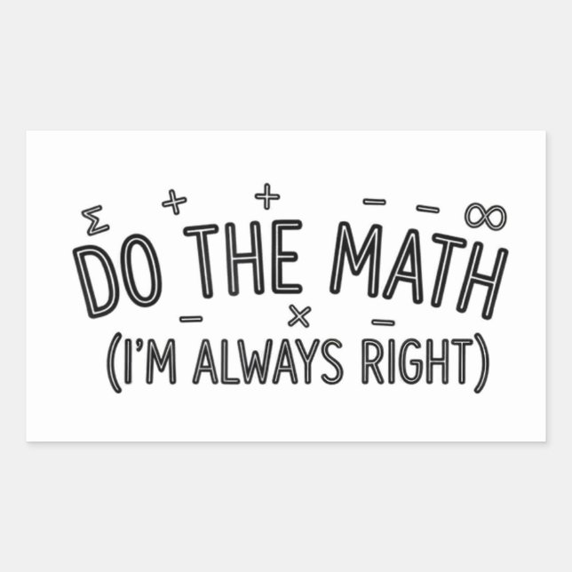 Sticker Rectangulaire Prof Humour de Prof de Maths Blague (Devant)