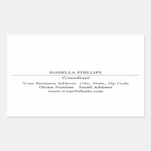 Sticker Rectangulaire Professionnel blanc minimaliste Plat Creative