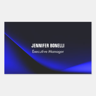 Sticker Rectangulaire Professionnel minimaliste moderne bleu ajouter vot