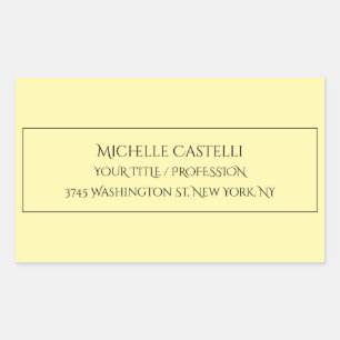 Sticker Rectangulaire Professionnel Unique Classique Simple Couleur Crèm