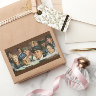 Sticker Rectangulaire Professions commerciales, patriotisme Vintage