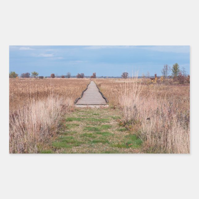 Sticker Rectangulaire promenade à pied dans prairie à necedah (Devant)