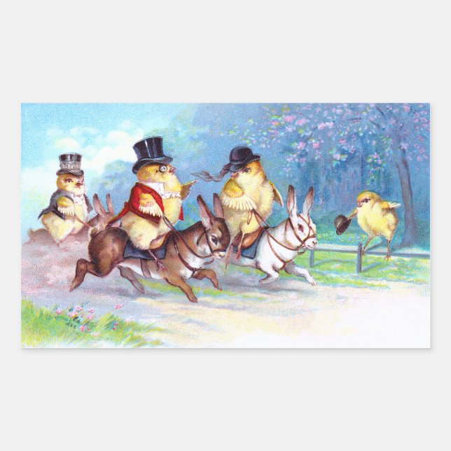 Sticker Rectangulaire Promenade de Pâques (Devant)