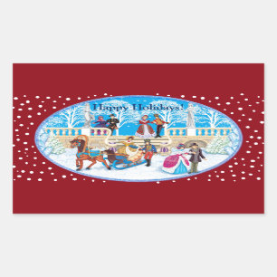 Sticker Rectangulaire Promenade hivernale