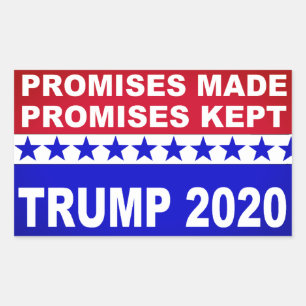 Sticker Rectangulaire Promesses de Trump 2020 tenues populaires