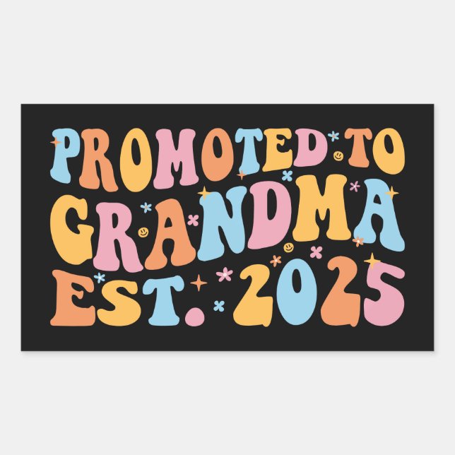 Sticker Rectangulaire Promu À Grand-Mère Est. III 2025 (Devant)