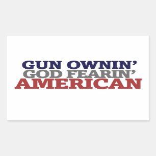 Sticker Rectangulaire Propriétaire d'armes à feu et AMERICAN