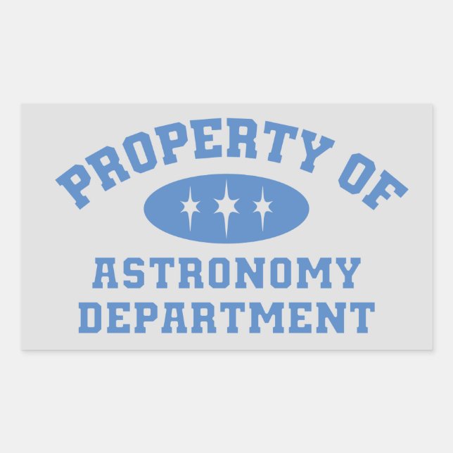 Sticker Rectangulaire Propriété Du Département D'Astronomie (Devant)