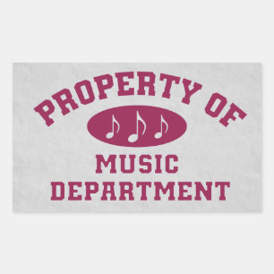 Sticker Rectangulaire Propriété Du Département Musique