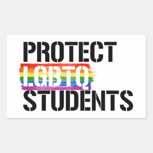 Sticker Rectangulaire Protéger les étudiants LGBTQ