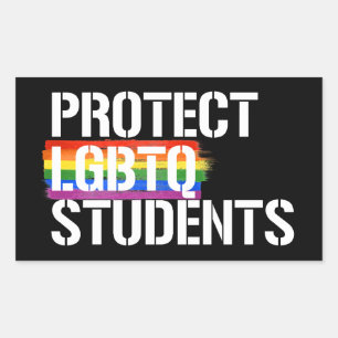 Sticker Rectangulaire Protéger les étudiants LGBTQ