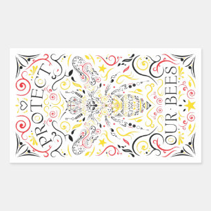 Sticker Rectangulaire protéger nos abeilles