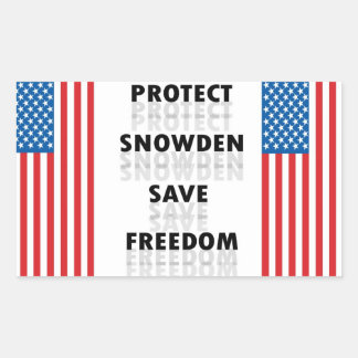 Sticker Rectangulaire Protéger Snowden Sauver la liberté - Décal