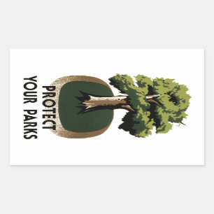 Sticker Rectangulaire Protégez vos parcs