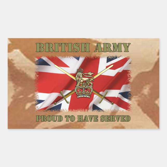 Sticker Rectangulaire Proud to have served.UK (Devant)