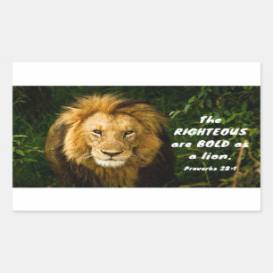 Sticker Rectangulaire Proverbes 28:1 Les justes sont Téméraires comme un