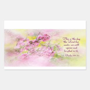 Sticker Rectangulaire Psaume 118:24 C'est le jour où le Seigneur a fait