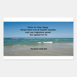 Sticker Rectangulaire Psaume 118:24 This is the day that the Lord hath