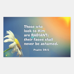 Sticker Rectangulaire Psaume 34:5 Ceux qui le regardent sont la Bible RA