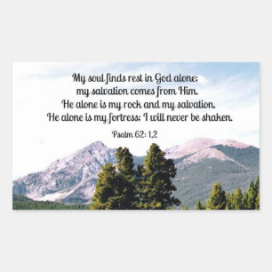 Sticker Rectangulaire Psaume 62:1,2