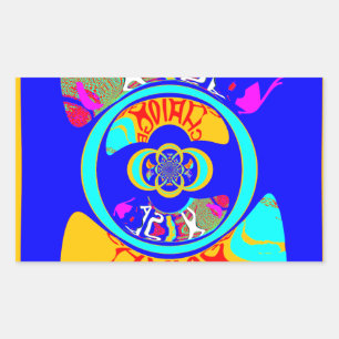 Sticker Rectangulaire Psychedelic Groove : Pop Art Énergie Abstraite