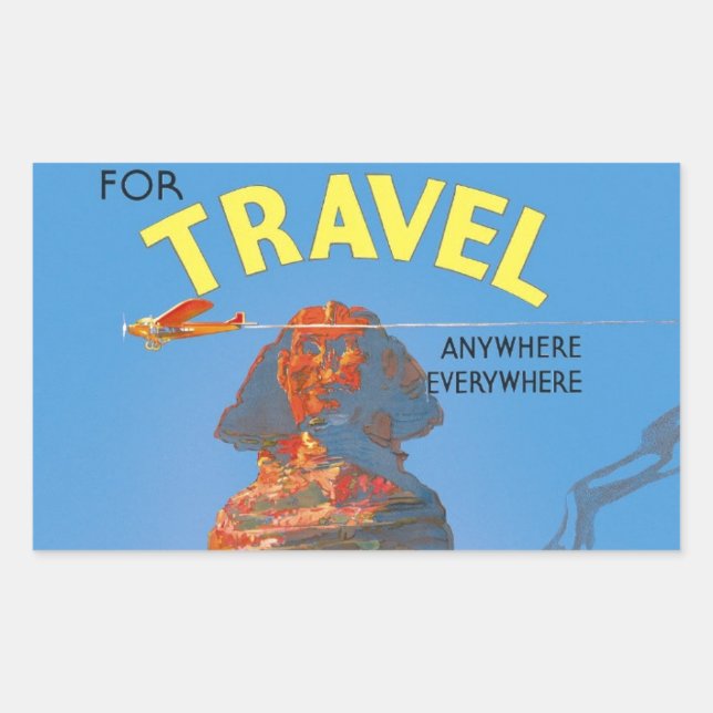 Sticker Rectangulaire Publicité vintage Egypt Air Travel (Devant)