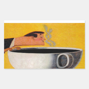 Sticker Rectangulaire Publicité vintage sur le café