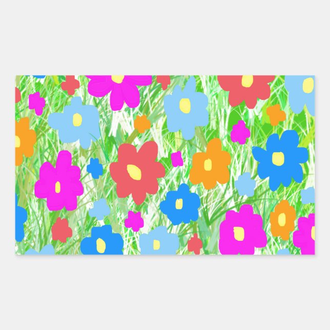 Sticker Rectangulaire PuissanceFleurGrass (Devant)