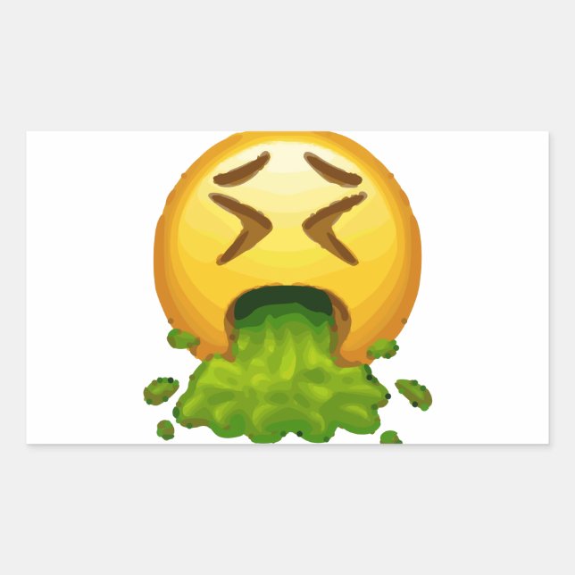 Sticker Rectangulaire puking émoji (Devant)