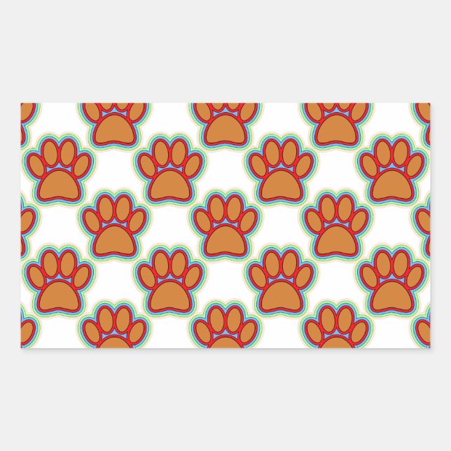 Sticker Rectangulaire Puppy Paws (Devant)