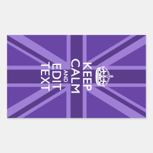 Sticker Rectangulaire Purple Elegance Gardez Le Calme Votre Texte Union