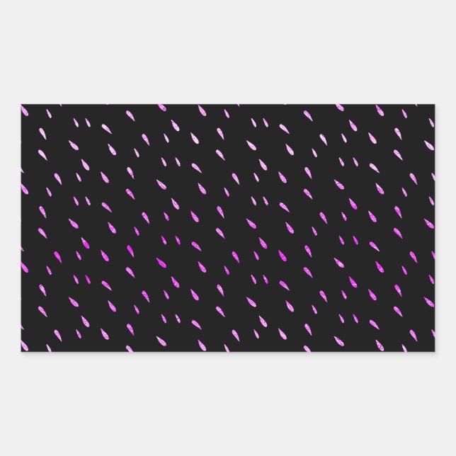 Sticker Rectangulaire Purple Pluie Faux Foil Metallic Black Arrière - pl (Devant)