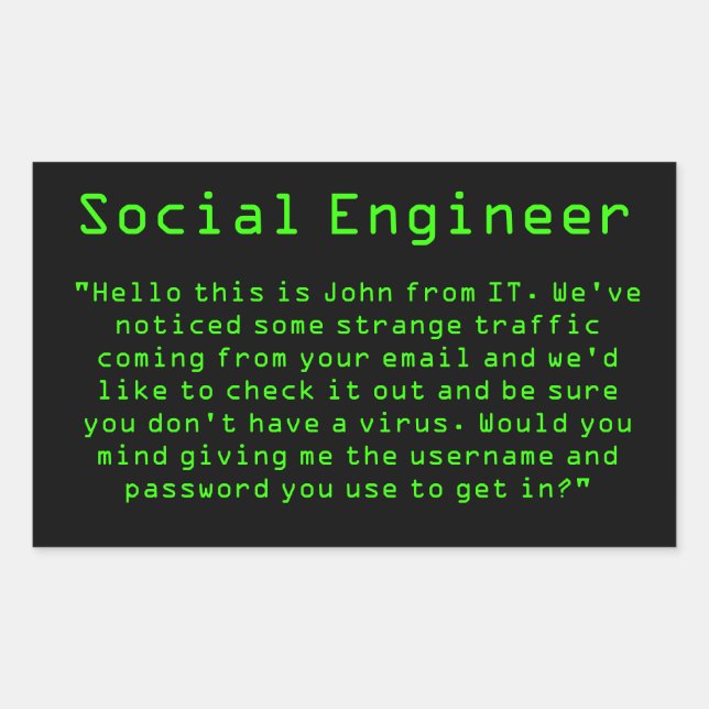 Sticker Rectangulaire Pwns "John from IT" (Devant)