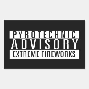 Sticker Rectangulaire Pyrotechnic Advisory - extrémités Fireworks