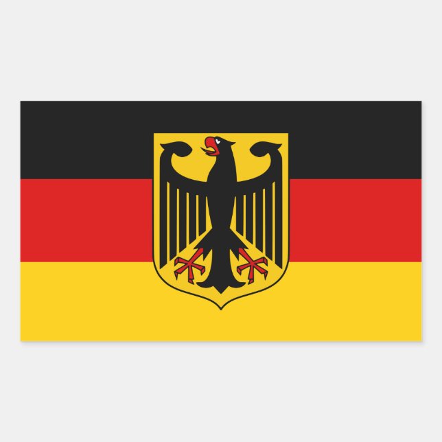 Sticker Rectangulaire Qualité du drapeau allemand (Devant)